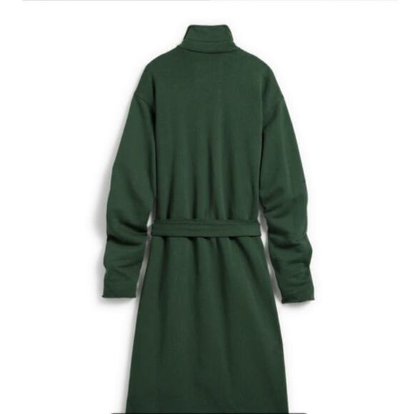 Frank & Eileen Willa Long Sleeve Triple Fleece Wrap Dress In Evergreen Small - Picture 13 of 16